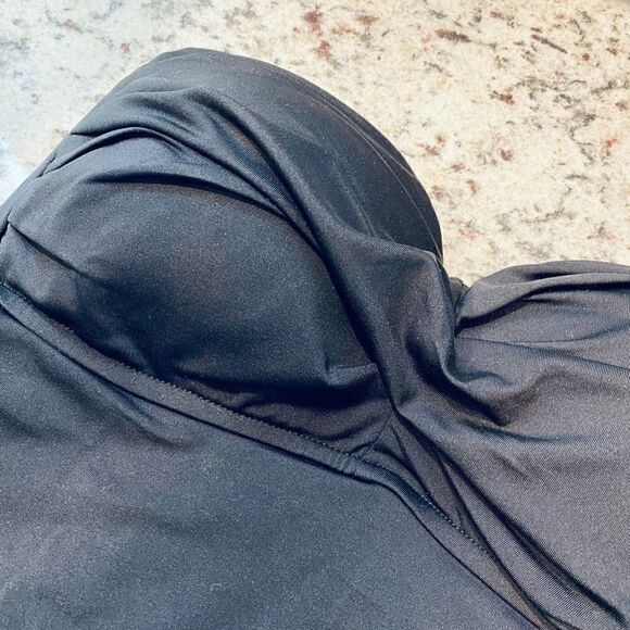 Anne Cole Women's Solid Twist Front Shirred Bandeau Tankini Swim Top ONLY - Picture 5 of 8